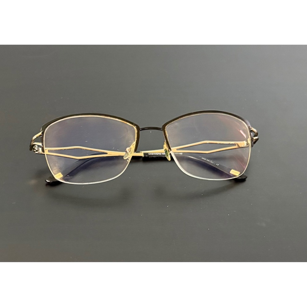 Cashmere 486 C3 Eyeglasses Black Gold Semi Rimless Frames Only  57-17-140